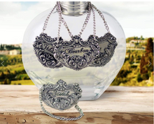 Load image into Gallery viewer, Vagabond Pewter Medici Liquor Decanter Tag
