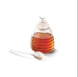 Two's Company Glass Honey Pot with Drizzle Stick